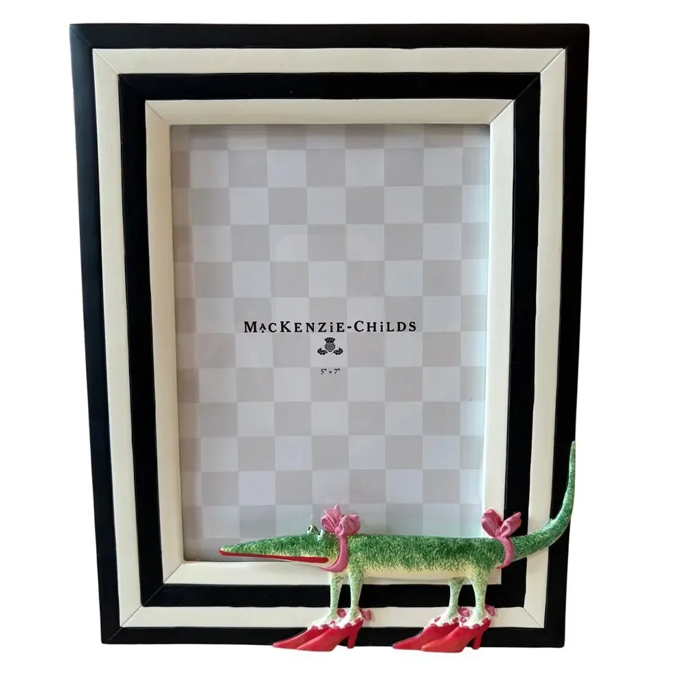 New Mackenzie-Childs Patience Brewster Gloria Alligator 5x7 Frame Original Box
